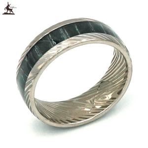 Original <b>Titanium</b> <b>Ring</b> Laser Damascus Grain For Men And Women Steel Green Finger Wedding Bands Valentine's Day Gift High Jewelry - Product Image 3