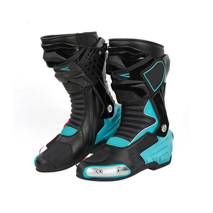 Wholesale Racing Motorbike Leather <b>Boots</b> Customised Waterproof <b>with</b> Genuine Leather Lining and Flat Rubber Insole <b>for</b> Winter - Product Image 4