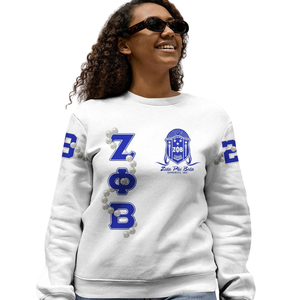 Sudadera con cuello redondo bordada Zeta Phi Beta para mujer, ropa griega azul de la hermandad 1920 - Product Image 5