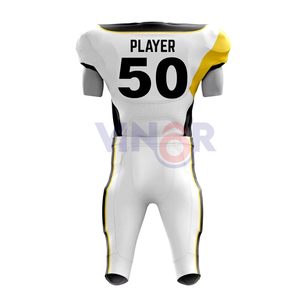 Uniforme de fútbol americano sublimado personalizado de alta calidad, el mejor diseño corto, números de logotipo de equipo, servicio OEM disponible para conjuntos - Product Image 6