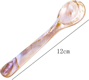 Cuillère à caviar en bambou écologique de qualité supérieure, 8 cm, coquille blanche, nacre artisanale pour les dîners de luxe - Product Image 3