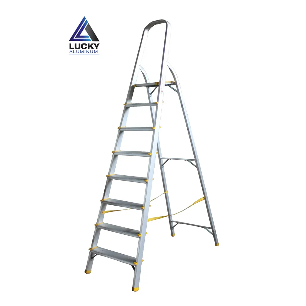 Aluminium Rechte Opvouwbare 8 Step Aluminium Ladder Lp 8 Verdikte Visgraat Multifunctionele Dual-Purpose Ladder