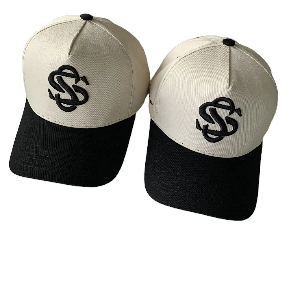 Gorra deportiva de diseño a la moda, gorro de béisbol de 5 paneles con bordado de farol de alta calidad