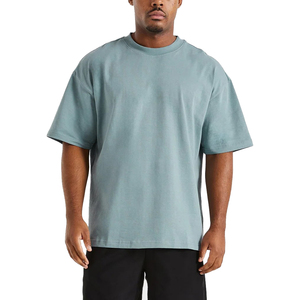 Alta calidad personalizada 100% algodón 220 gramos camisetas para hombres hombro caído manga corta de gran tamaño estilo Hip Hop camiseta para hombres - Product Image 5