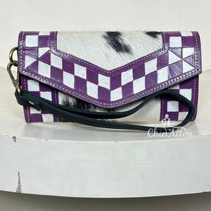 2025กระเป๋าสตางค์หนังลายตารางหมากรุกสำหรับผู้หญิง, สไตล์ใหม่กระเป๋าถือหนังวัวอเนกประสงค์ความจุมาก - Product Image 1