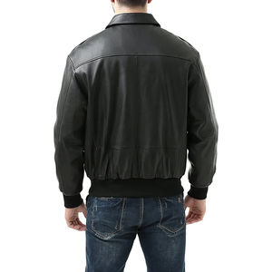 Design Your Own Men's Winter High Quality Genuine Leather Jackets Sheep <b>Fur</b> <b>Trim</b> Long Sleeve Breathable Customizable Cotton High - Product Image 2