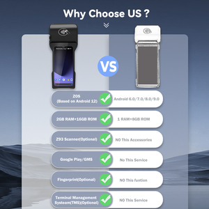 New Arrival <span class=keywords><strong>bluetooth</strong></span> nhỏ wifi cầm tay antroid POS thiết bị đầu cuối với 80 mét inbuilt máy in Z93 POS Máy - Product Image 3