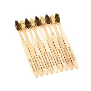 Offre Spéciale de brosse à dents en bambou organique souple jetable sans BPA écologique biodégradable PBT blanchissant pour la maison hôtel Logo personnalisé - Product Image 6