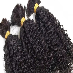 Extensions de cheveux crus de temple bouclé profond pur cheveux raides vierges Remy dessinés simples 100g cheveux crus non transformés de fournisseurs de l'Inde - Product Image 1