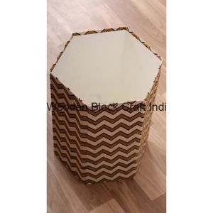 Môi trường xanh có ý thức sinh thái tự làm giấy hình lục giác Thùng rác bọc bằng vải cotton in hoa trang trí nhà - Product Image 5