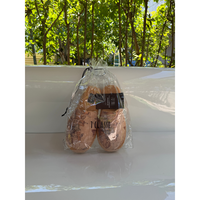 Sac d'emballage personnalisé en PVC transparent réutilisable pour pantoufles, avec soufflet à 3 côtés et fermeture à bouton, logo personnalisé pour hôtels et spas