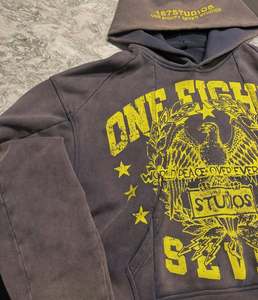 Sudaderas con Capucha de Algodón 100% Bordadas Estilo Urbano para Otoño, Personalización de Marca, Etiqueta Privada, Venta al por Mayor - Product Image 4