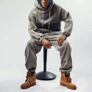 Ensemble sweat-shirt à capuche et pantalon de survêtement en molleton technique surdimensionné Survêtement baggy 100% coton pour hommes Fabricants personnalisés pour la saison d'hiver - Product Image 5