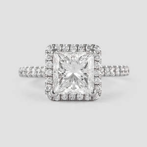 Elegante princesa Halo anillo de compromiso Moissanite 10K oro boda joyería Halo anillo OEM ODM proveedor de fábrica al por mayor - Product Image 1