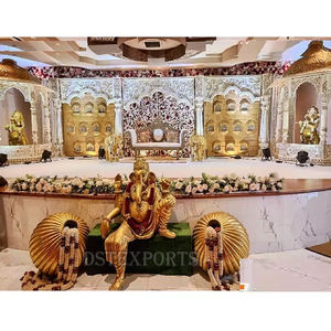 Décor de mariage sud-asiatique Scène de fibre de mariage pour la cérémonie de l'Inde du Sud Scène de mariage de style Haveli romain - Product Image 1