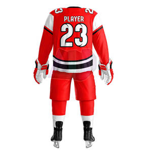 Conjuntos de Uniformes de Hockey sobre Hielo 100% Poliéster con Impresión Personalizada de Logotipo, Número y Nombre, Transpirables y que Absorben la Humedad, Adecuados para Equipos - Product Image 3