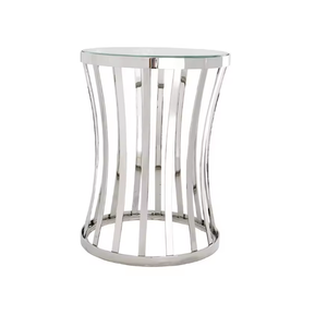 Mesa auxiliar de lujo moderna de acero plateado de buena calidad a la venta estilo único diseñador café Hotel muebles decoración mesa de centro - Product Image 1