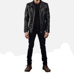 Veste en cuir pour hommes de grande taille High Street vente chaude classique Trench Stand respirant confortable veste de chauffeur de camion pour hommes - Product Image 6