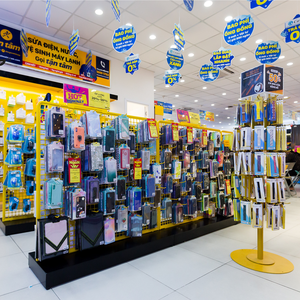 Kim loại hiện đại thân thiện với môi tùy chỉnh hiển thị giá đứng cho điện thoại di động phụ kiện OEM chấp nhận freestanding cho có thể tái chế - Product Image 1