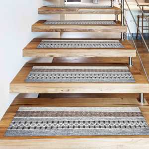Modern Striped Printed <b>Rug</b>, Soft Tones, Machine Washable, <b>Thin</b> Stair <b>Rug</b>,Goblen - Product Image 2