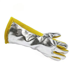 ถุงมืองานเชื่อมหนังอลูมิไนซ์ทนต่ออุณหภูมิสูงสำหรับนักดับเพลิงถุงมือหนังแนวอุตสาหกรรม - Product Image 6