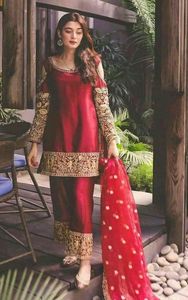 2024 nouveau dernier Zardozi broderie travail Kurta Plazo robe embelli cristal verre perles pierre Dabka dentelle paillettes naturel pour - Product Image 2