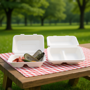 Contenitore per Pranzo Usa e Getta 9x6x3 Design a Conchiglia - Product Image 3