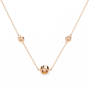 Collier pendentif diamant Moissanite 14K cultivé en laboratoire Coupe ronde abstraite minimale avec or blanc 18K - Product Image 5