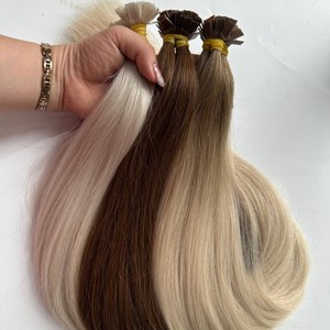 Superventas punta plana queratina tejido cutícula alineada estilo recto colores rusos crudo vietnamita natural virgen Remy - Product Image 1