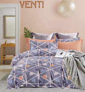 Juego de sábanas de microfibra Venti King Size Stripe Printed 400TC, 2 fundas de almohada, 4 Uds., ropa de cama cómoda suave y duradera para hospitales - Product Image 6