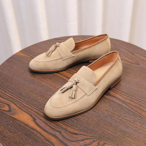 Mocassins de Conduite en Cuir Véritable Souple pour Hommes, Chaussures Décontractées en Daim Fantaisie pour Hommes, Usine de Chaussures - Product Image 1