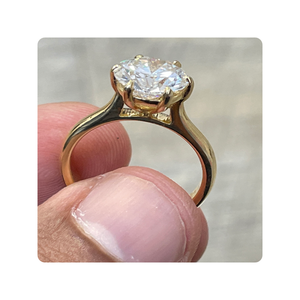 Elegante anillo de diamante sintético solitario de 2CT 14KT oro amarillo D VVS2 IGI certificado laboratorio cultivado joyería fina regalo - Product Image 5