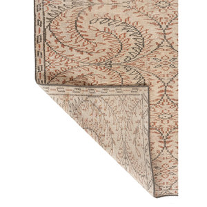 Alfombra de Lana Anudada a Mano Vintage, Rectangular, con Patrón Abstracto en Rosa y Morado, para Sala de Estar, Pasillo, de Pelo Largo, Pae-1688(Fr) - Product Image 5