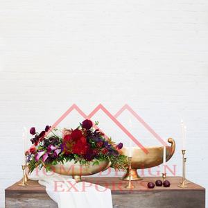 Vase de fleurs dorées en Aluminium en forme de bateau pour centres de Table pour décorations de mariage Design Unique Pots de fleurs en forme de bateau Vase - Product Image 6