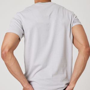 Camiseta lisa en blanco de alta calidad, camiseta con logotipo Digital informal con estampado de pantalla personalizado para hombre - Product Image 3