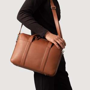 Maletín de Cuero Genuino Marrón Grande para Hombre, Modelo The Captain, Clásico, Casual, para Trabajo, con Cierre de Cremallera, Impermeable - Product Image 5
