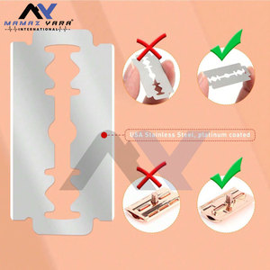 มีดโกนแบบขอบคู่ใช้ซ้ำได้สำหรับผู้ชายและผู้หญิงมีดโกนสีโรสโกลด์ใช้ซ้ำได้เป็นมิตรต่อสิ่งแวดล้อมใช้ในบ้านโกนหนวดแบบยั่งยืน - Product Image 2