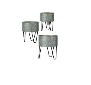 Kit de lit de jardin surélevé rond galvanisé Boîte à fleurs surélevée de jardin extérieure argentée - Product Image 3
