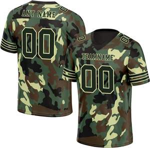 Camisetas de fútbol americano de equipo personalizado de alta calidad, malla deportiva transpirable, Camuflaje, sublimación, bordado, logotipos, verano corto - Product Image 3