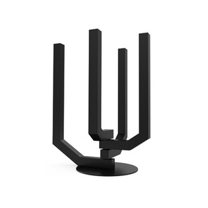 Bougie votive en métal fini noir avec verre pour la maison hôtel Restaurant Design moderne dîner Table haut décor pilier - Product Image 4