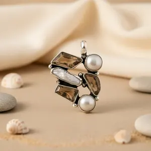 Colgante de Plata 925 con Piedras Preciosas para Mujer, Joyería Religiosa con Rubí, Bañado en Rodio, Colgantes con Dijes de Oro Rosa - Product Image 1