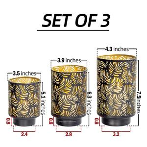 Incroyables bougeoirs votifs décoratifs en métal Décoration de table pour la maison et la fête de Noël Bougie ronde noire - Product Image 6