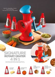 Grattugia e Affettatrice 4 in 1 <span class=keywords><strong>Anax</strong></span> - Tritatutto da Cucina con 4 Lame in Acciaio Intercambiabili per Affettare, Sminuzzare e Tritare - Product Image 2