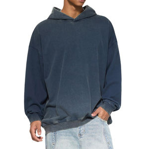 Sudadera Unisex Extra Grande de Invierno con Lavado Vintage, Sudadera de Forro Polar con Degradado, Estilo Urbano, Cómoda, Ecológica, Mezcla de Algodón, con Bolsillo - Product Image 4