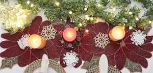 Christmas Decorative and Leaves Design <b>Beaded</b> Runner <b>Placemat</b> Dining Table Fancy Mat Handmade Decorative Runners for Wedding - Product Image 4