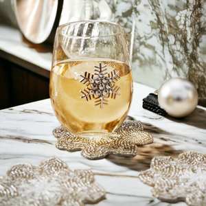 Handmade Beaded <b>Coasters</b> - Boho <b>Drink</b> <b>Coasters</b> with Polyester Backing (4x4 Inch) - Product Image 2