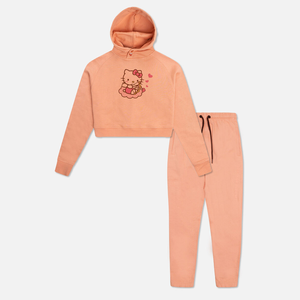 ชุดวอร์มผ้าฝ้าย2ชิ้นสำหรับผู้หญิงชุดวอร์มผ้าฝ้าย2ชิ้นสำหรับผู้หญิงมีกระดุมโลโก้แบบกำหนดเอง - Product Image 1