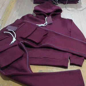 Servicio OEM personalizado invierno chándal dos piezas conjunto hombres Joggers trajes Unisex tecnología reflectante Casual chándal para hombres - Product Image 5