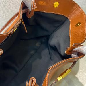 2025 New Large Capacity Genuine Leather Tote <b>Bag</b> for Women with Detachable Strap, <b>Gold</b> Hardware for Daily Use - Product Image 6