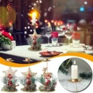 Bougeoir de table créatif pour décoration de Noël Porte-bougie éclaircissant Style flocon de neige Fait à la main Pot à bougie unique d'Inde - Product Image 2